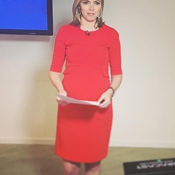 Seraphine Luxe Red Maternity dress with peplum accents - size 2 - Picture 5 of 5